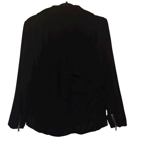 EUC DKNY Moto Jacket Velvet Long-Sleeve Zip-Front - Picture 2 of 7